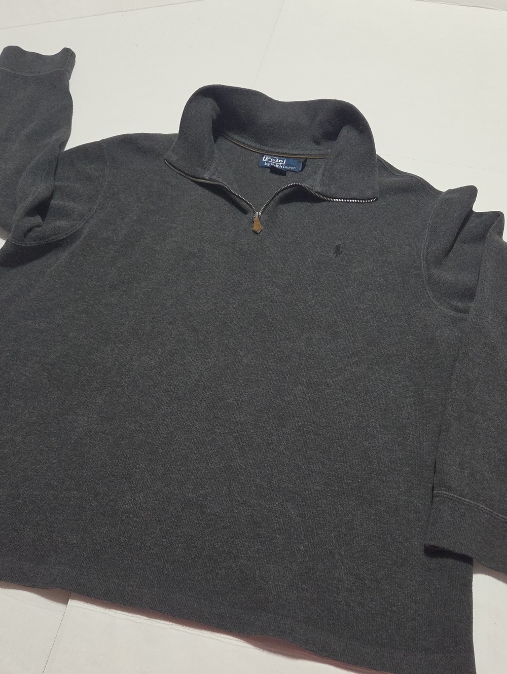 Polo by Ralph Lauren Dark Gray Pullover with Navy Label